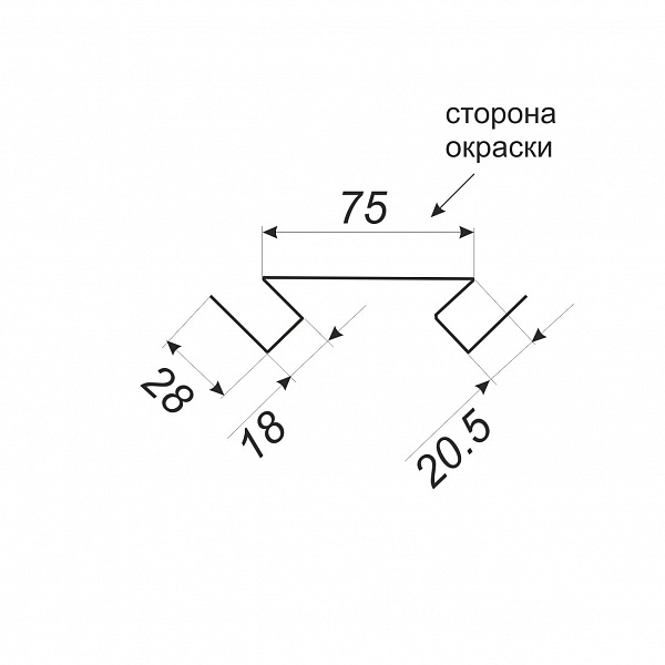 Угол внутренний сложный 28*18*20.5*75*2000 (ПЭ-01-3005-0.45)
